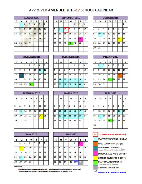 Calendars Argyle Secondary